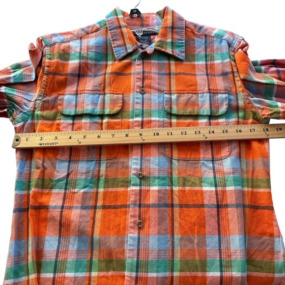 Ralph Lauren Blue Label Orange Flannel Button Down Top Sz 8 - Picture 5 of 9